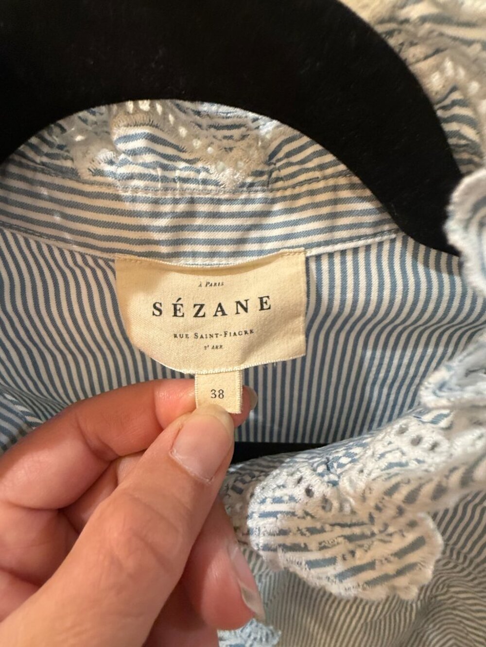 Sézane Capucine Striped Blouse with Ruffle Collar – EU 38 / US 6 - Picture 5 of 5